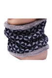 Geometric Pattern Knit Christmas Neck Warmer Gray