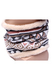 Geometric Pattern Knit Fair Isle Christmas Neck Warmer Khaki