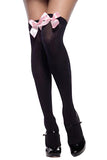 Cute Bows Top Thigh High Christmas Stockings Black