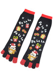 Cute Owl&amp;Present Print Christmas Chaussettes à bout tube Noir