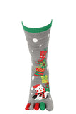 Cute Penguin&amp;Present Print Christmas Chaussettes à bout tube Gris