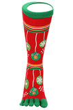 Chaussettes de Noël mignonnes à imprimé flocon de neige à bout de tube Rouge