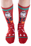 Funny Cool Santa Print Christmas Tube Socks Red