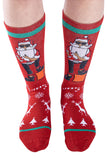 Funny Cool Santa Print Christmas Tube Socks Red