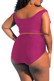 Two Piece Plus Size Swimsuit for Women Ruffle Lace Up Tummy Control Bathing Suit