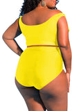 Two Piece Plus Size Swimsuit for Women Ruffle Lace Up Tummy Control Bathing Suit