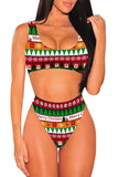 Womens Two Piece High Waisted Bikini Crop Top High Cut Cheeky Bathing Suit