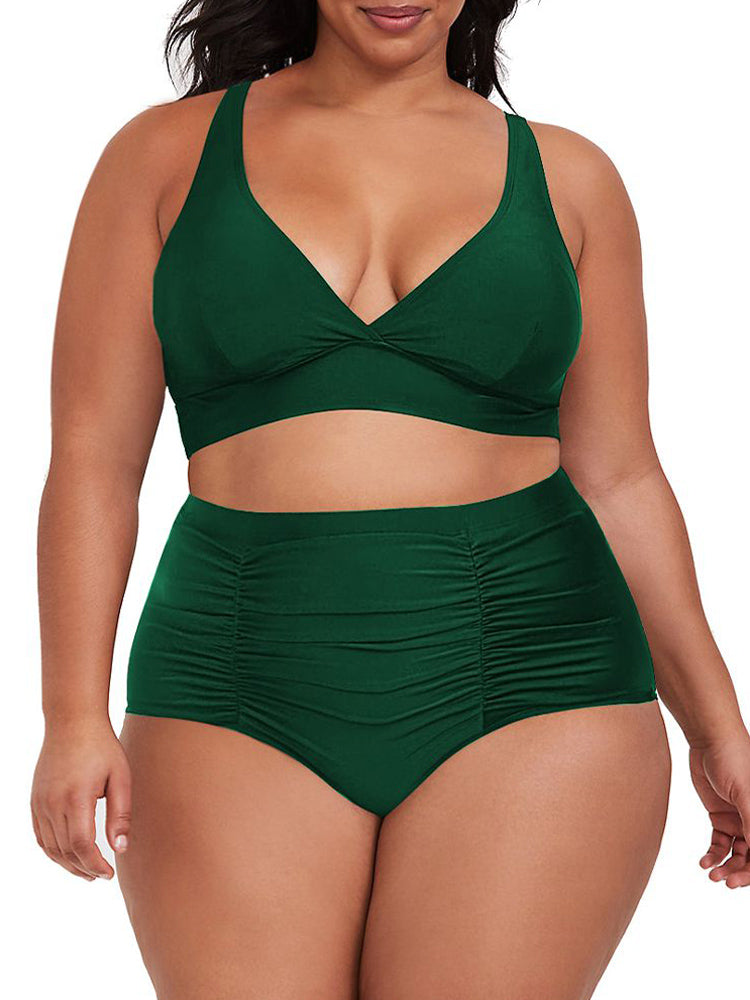 Pinkqueen Plus Size Bikini 2 Piece Tummy Control Swimsuit