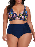 Bikini Set for Women Plus Size Bathing Suit Floral High Waist Swimsuit