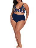 Bikini Set for Women Plus Size Bathing Suit Floral High Waist Swimsuit