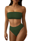 Pinkqueen Bandeau Bikini Top High Waisted Bathing Suits