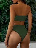 Pinkqueen Bandeau Bikini Top High Waisted Bathing Suits