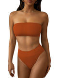 Pinkqueen Bandeau Bikini Top High Waisted Bathing Suits