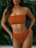 Pinkqueen Bandeau Bikini Top High Waisted Bathing Suits
