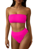 Pinkqueen Bandeau Bikini Top High Waisted Bathing Suits