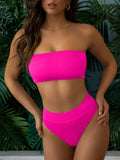 Pinkqueen Bandeau Bikini Top High Waisted Bathing Suits