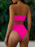 Pinkqueen Bandeau Bikini Top High Waisted Bathing Suits