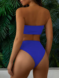 Pinkqueen Bandeau Bikini Top High Waisted Bathing Suits