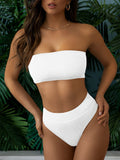 Pinkqueen Bandeau Bikini Top High Waisted Bathing Suits