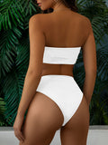 Pinkqueen Bandeau Bikini Top High Waisted Bathing Suits