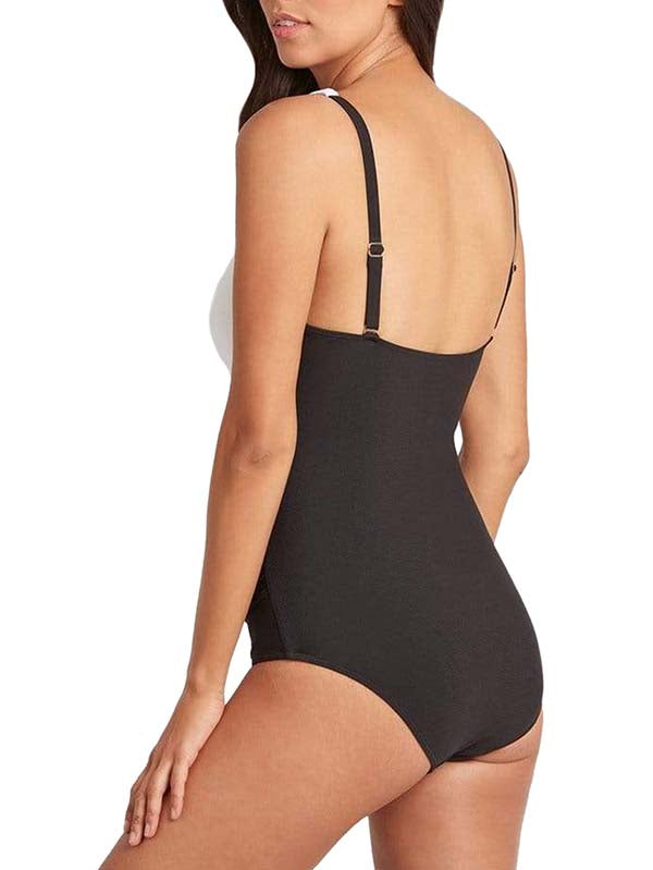 Women's One Piece Swimsuit Twist Front Tummy Control V Neck Bathing Suits