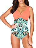 Women's One Piece Swimsuit Twist Front Tummy Control V Neck Bathing Suits
