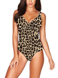 Women's One Piece Swimsuit Twist Front Tummy Control V Neck Bathing Suits