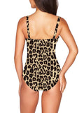 Women's One Piece Swimsuit Twist Front Tummy Control V Neck Bathing Suits