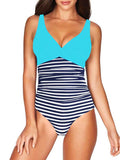 Women's One Piece Swimsuit Twist Front Tummy Control V Neck Bathing Suits