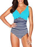 Women's One Piece Swimsuit Twist Front Tummy Control V Neck Bathing Suits