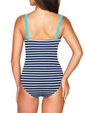 Women's One Piece Swimsuit Twist Front Tummy Control V Neck Bathing Suits