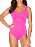 Women's One Piece Swimsuit Twist Front Tummy Control V Neck Bathing Suits
