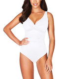 Women's One Piece Swimsuit Twist Front Tummy Control V Neck Bathing Suits