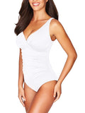 Women's One Piece Swimsuit Twist Front Tummy Control V Neck Bathing Suits