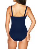 Maillot de bain une pièce à col en V pour femme