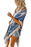 Womens Summer Print Kimono Casual Cardigans Pom Pom Trim Loose Cover ups