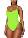 Women One Piece Swimsuit Sexy High Cut Bathing Suits