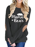 T-shirts à col rond pour femmes avec patchs Mama Bear