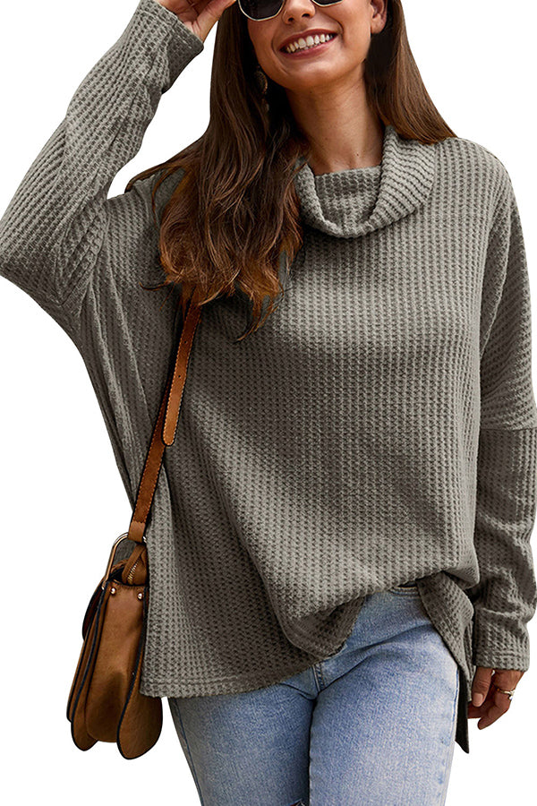 Oversized Cowl Neck Sweater Light Grey