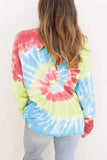 Casual Loose Long Sleeve Crew Neck Tie Dye T-Shirt