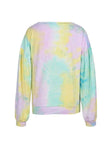 Drop Shoulder Tie Dye Pullover Sweatshirt Blue