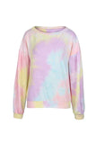 Casual Long Sleeve Tie Dye Sweatshirt Pink