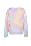 Casual Long Sleeve Tie Dye Sweatshirt Pink