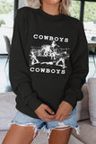 Women's Long Sleeve Cowboys Graphic Crew Neck Sweatshirt