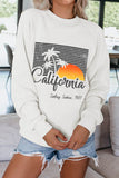 Long Sleeve California Sunset Round Neck Sweatshirt For Women
