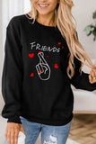 Frineds Crossed Finger Black Sweatshirt
