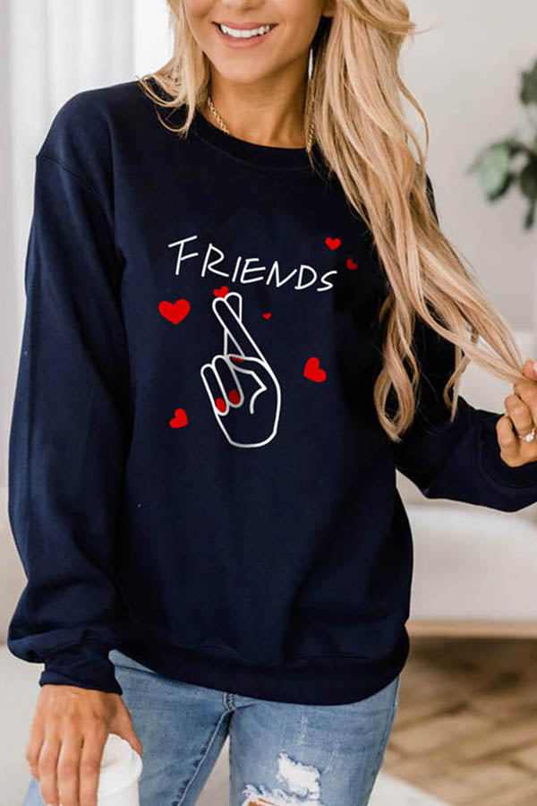 Frineds Crossed Finger Oversized Sweatshirt