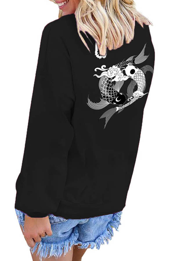 Koi Fish Graphic Cool Sweatshirt