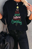 Christmas Joy Love Peace Believe Women Black Couple Sweatshirt