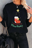 Merry Christmas Jingle Bell Sock Sweatshirt Black